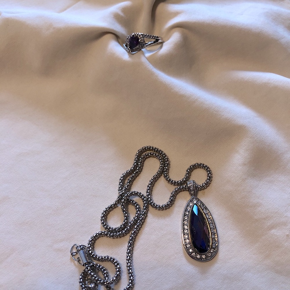 Necklace and ring.